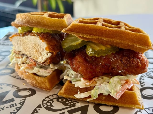 Ozzo Chicken & Waffle Stack.
