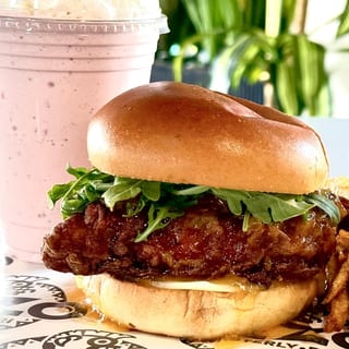 Arugula Peach Chicken Sandwich